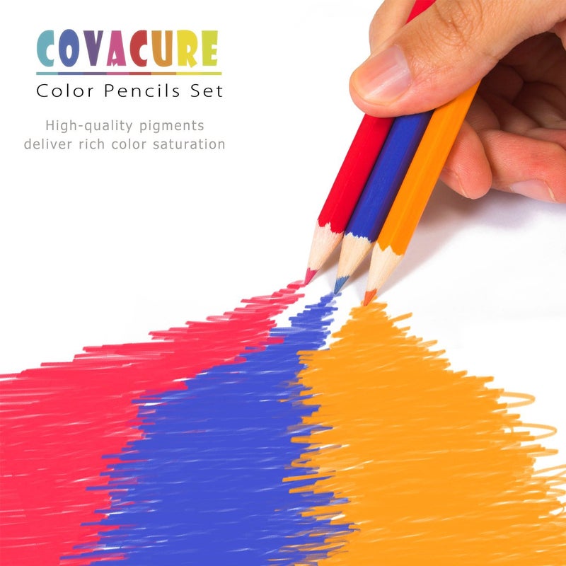 covacure Colored Pencils, Premier Color Pencil Set With 36 Colouring Pencils,Sharpener and Canvas Pencil Bag - Image 5